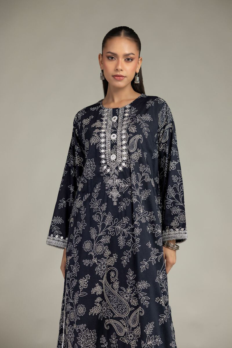 Embroidered | Cotton Viscose | Floral Paisley Kurta | USD 45.00