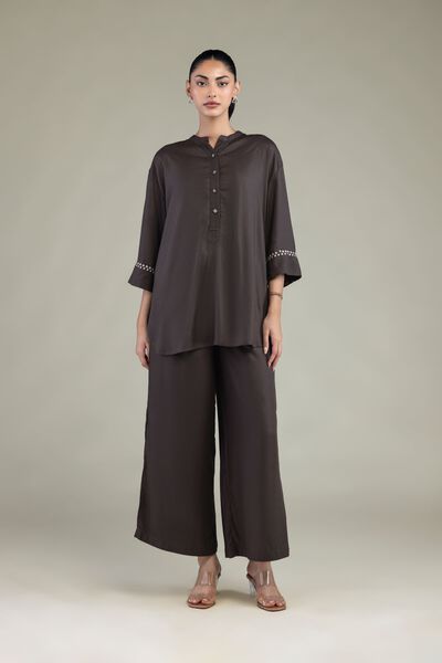 Embroidered | Viscose Crepe | Trousers | USD 30.00
