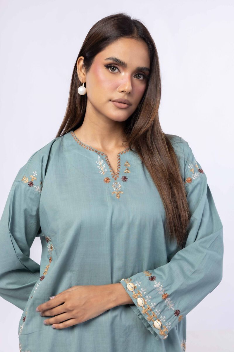 Embroidered | Crosshatch Poplin | Kurta | USD 17.50