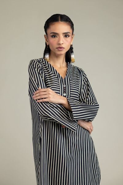 Printed | Cambric | V-Neck Longline Kurta | USD 30.00