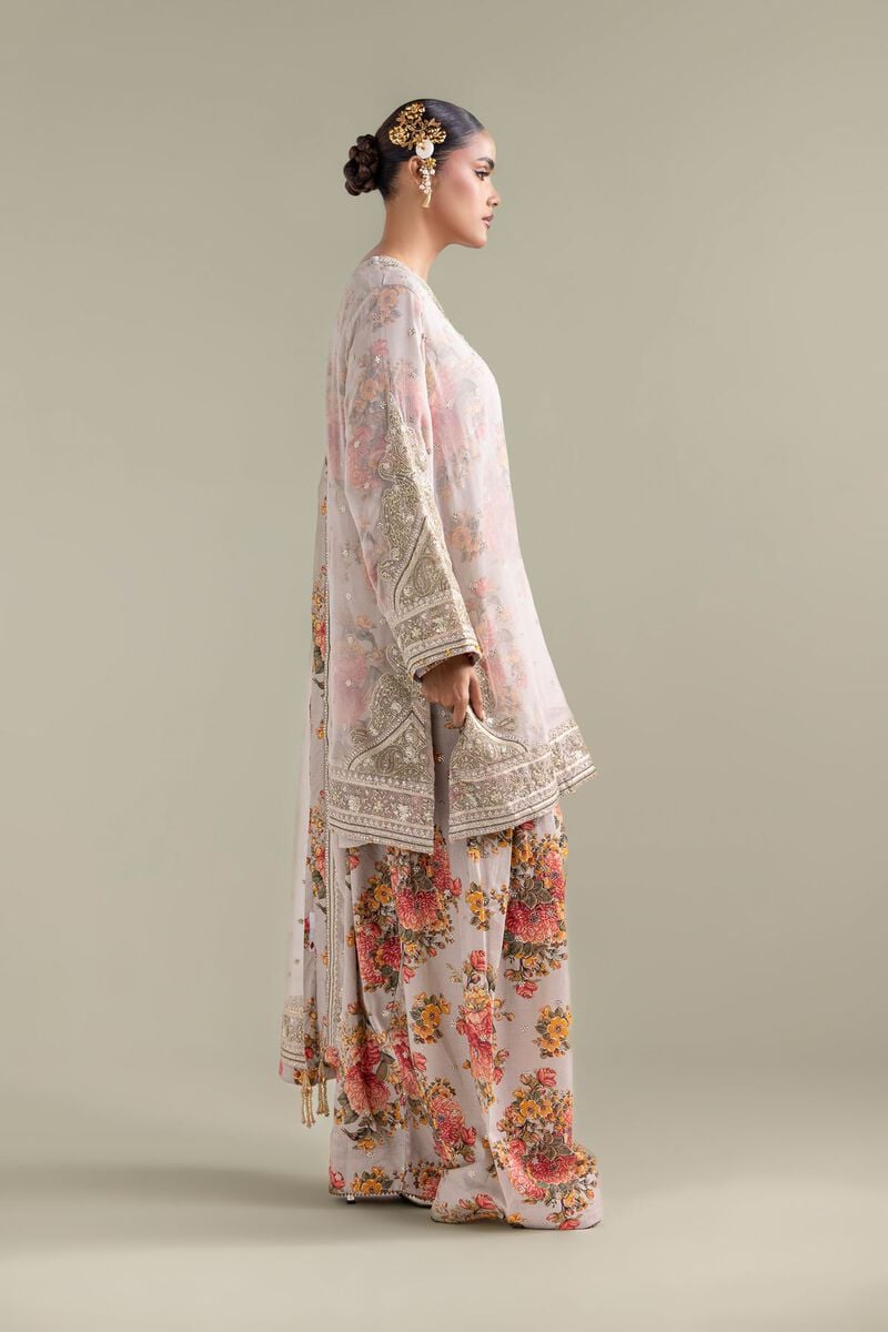 Embroidered | Chiffon | Floral Zari 3-piece | USD 180.00