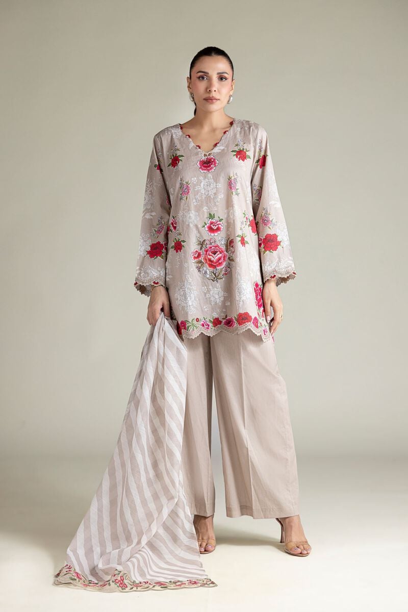 Embroidered | Cambric | Floral Tailored 3-Piece | USD 80.00