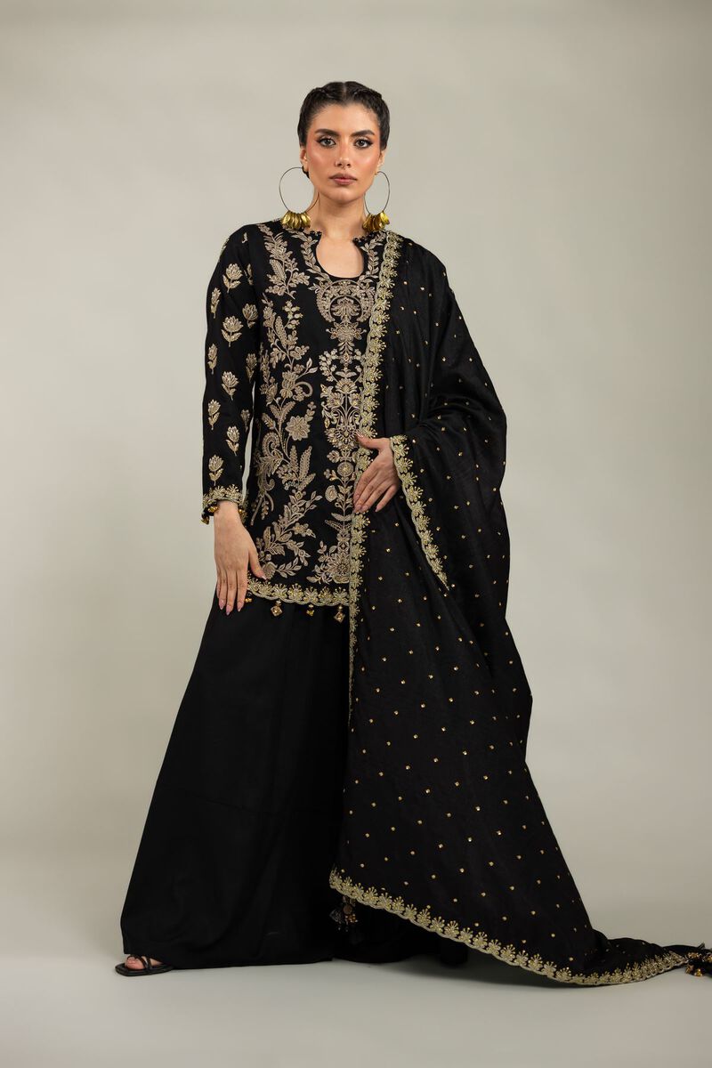 Embroidered | Raw Silk | 3-Piece Co-ord Set | USD 180.00