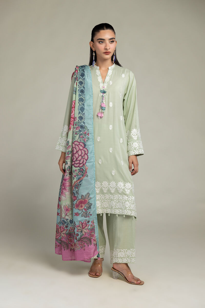 Embroidered  | Polyester Silk | Silk Floral Dupatta | USD 30.00