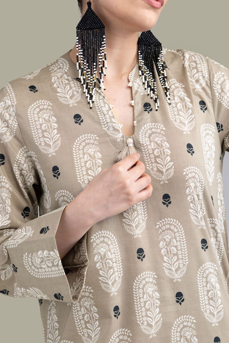 Printed | Cambric | Paisley Longline Kurta | USD 30.00