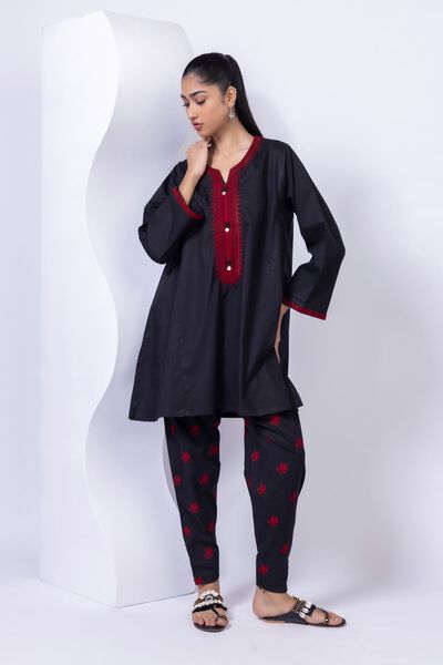 Embroidered | Crosshatch Poplin | Pants | USD 12.50