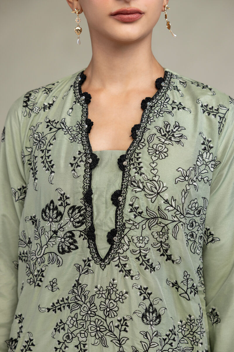 Raw Silk | Floral Silk Kurta | USD 70.00