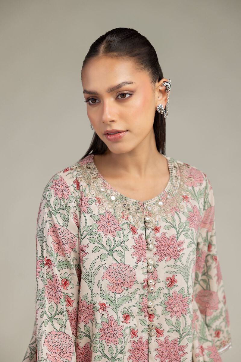 Embroidered | Cotton Viscose | Floral Cotton Kurta | USD 45.00