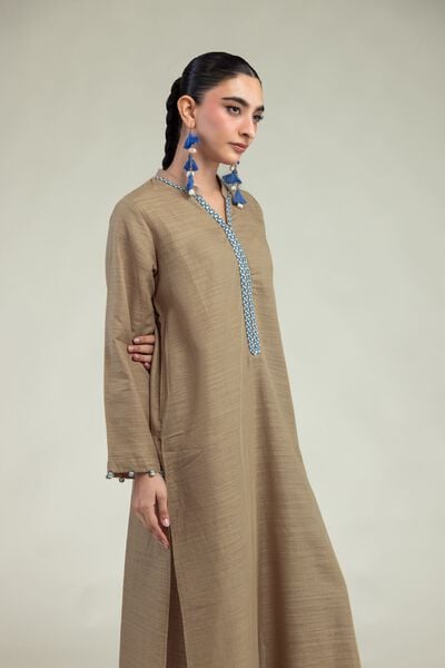 Dyed | Textured Cotton | Long Cotton Kurta | USD 35.00