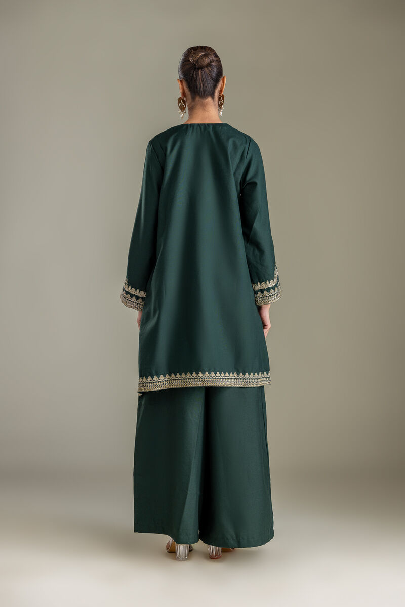 Embroidered | Heavy Blended Viscose | Dark Green Kurta | USD 70.00