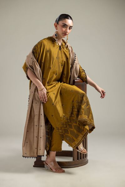 Cotton Net | Beige Net Dupatta | USD 35.00