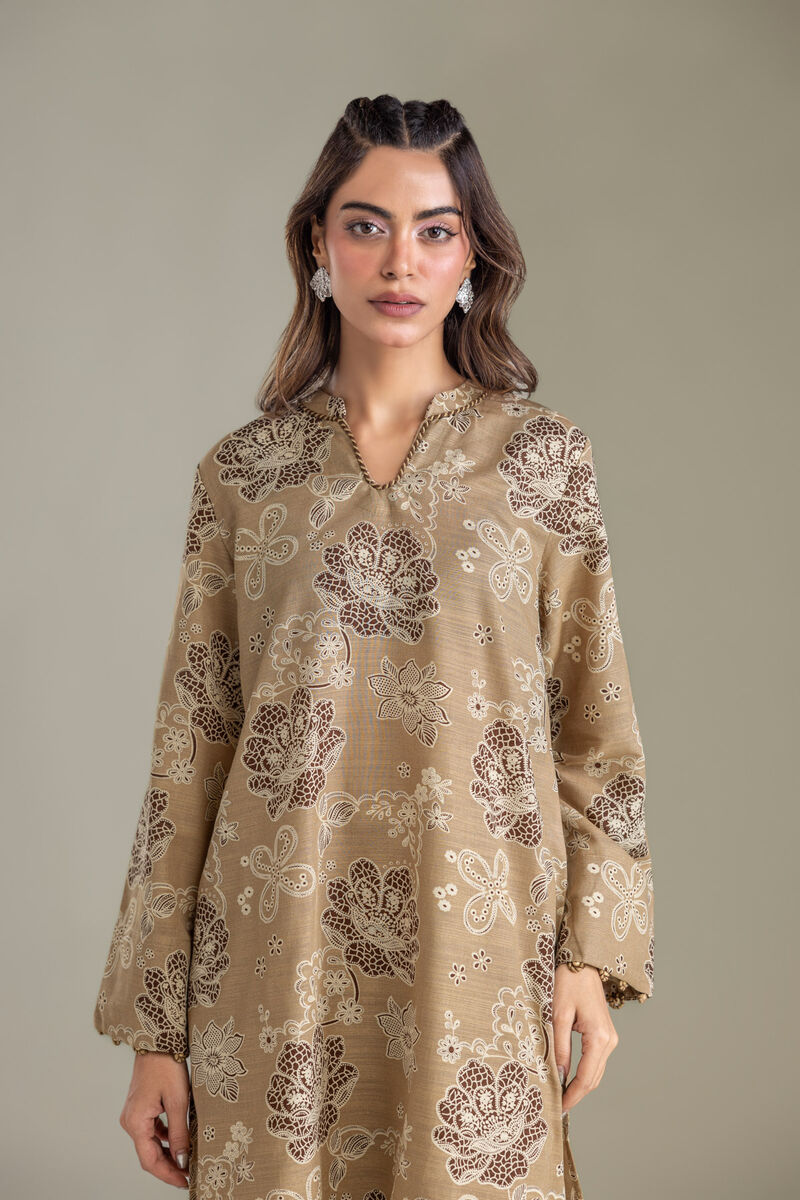 Printed | Light Khaddar | Floral Khaddar Kurta | USD 35.00