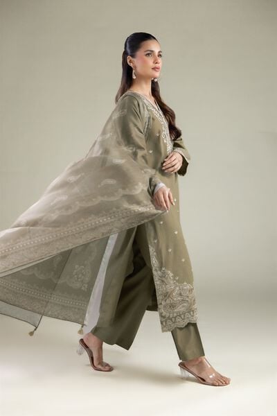 Embroidered | Cotton Dobby | Tailored 3-Piece Outfit | USD 80.00