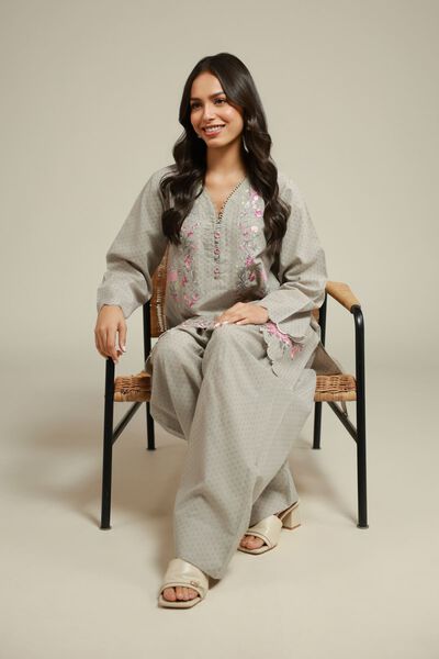 Embroidered | Cotton Dobby | 2-Piece Tailored Set | USD 60.00