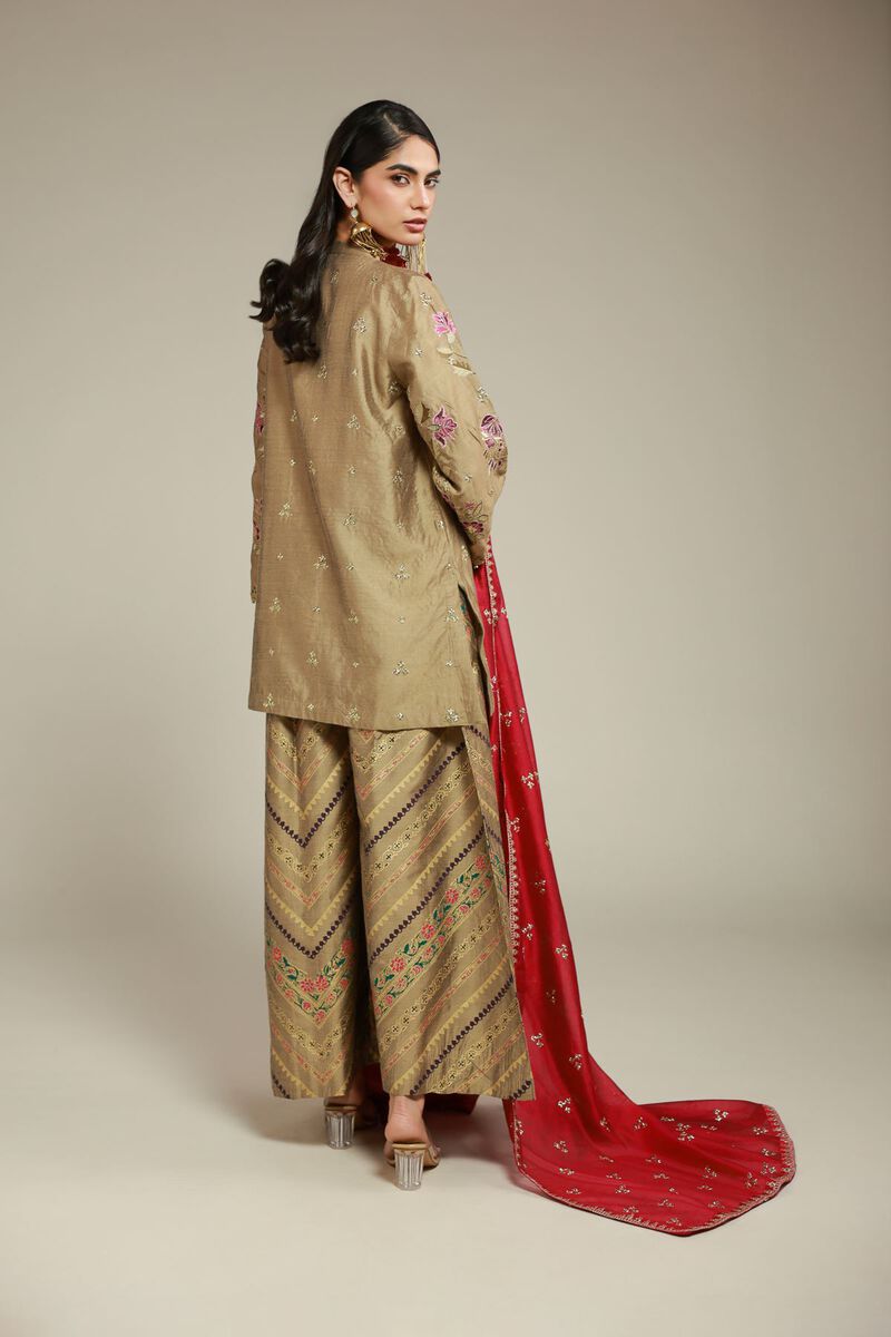 Embroidered | Raw Silk | 3 Piece Co-ord Set | USD 125.00