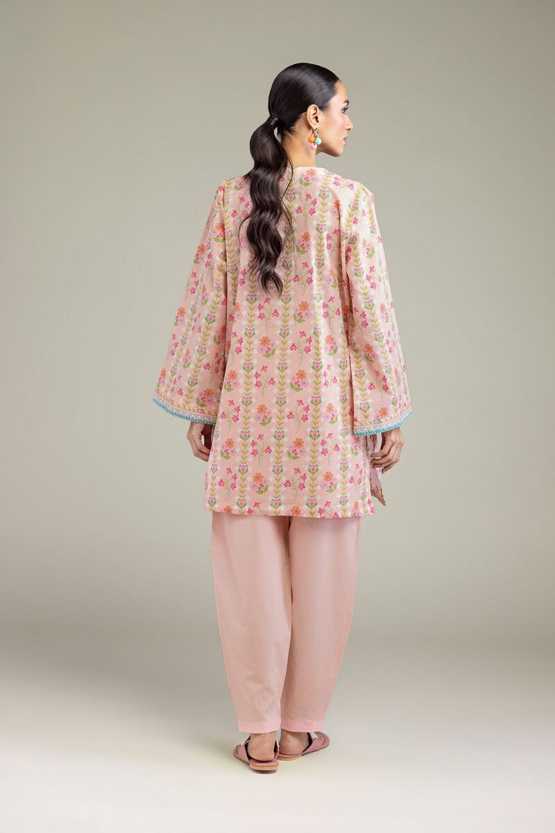 Printed | Cambric | Peach Cambric Kurta | USD 30.00