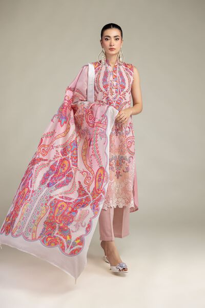 Embroidered | Raw Silk | Pink Silk Pants | USD 30.00