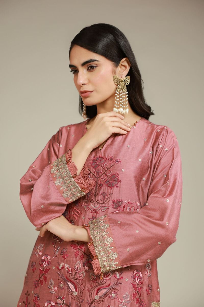 Embroidered | Raw Silk | 2 Piece Co-ord Set | Top and Bottom | USD 85.00