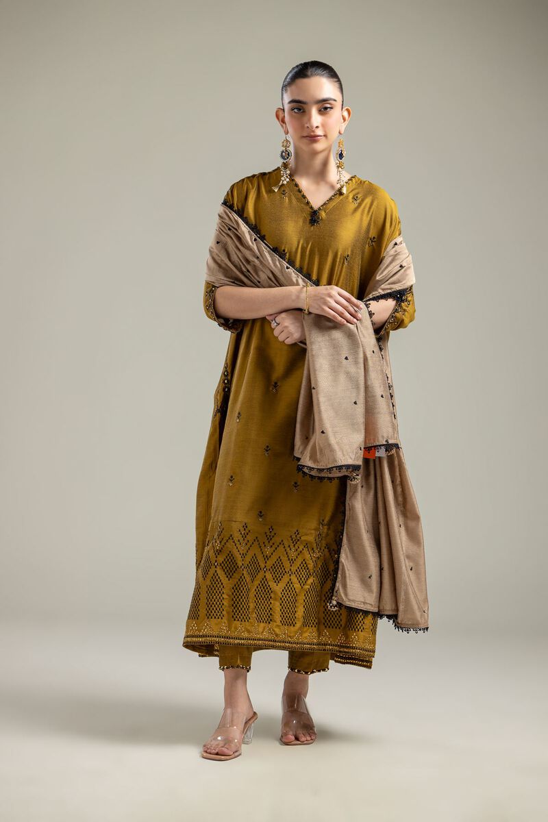 Cotton Net | Beige Net Dupatta | USD 35.00