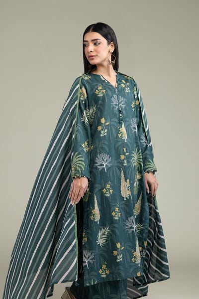 Printed | Cotton Dobby | Floral V-Neck Kurta | USD 30.00