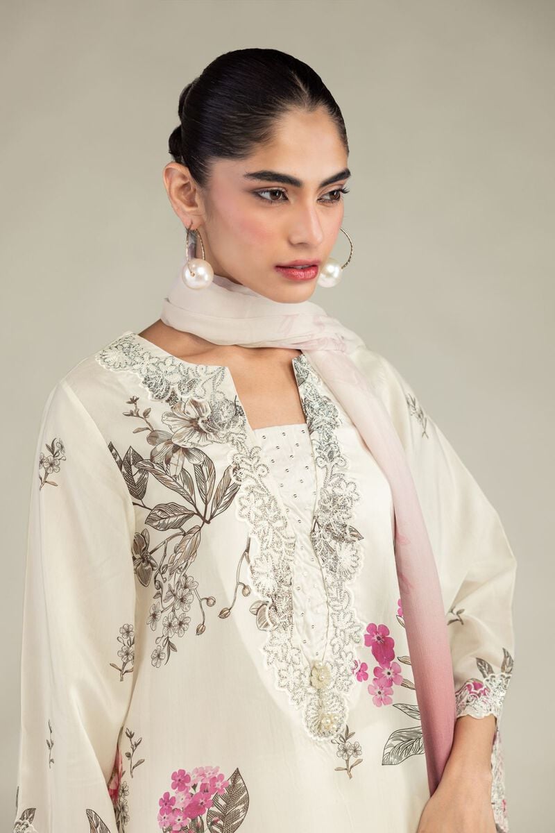 Embroidered | Chiffon | Pink Chiffon Dupatta | USD 30.00