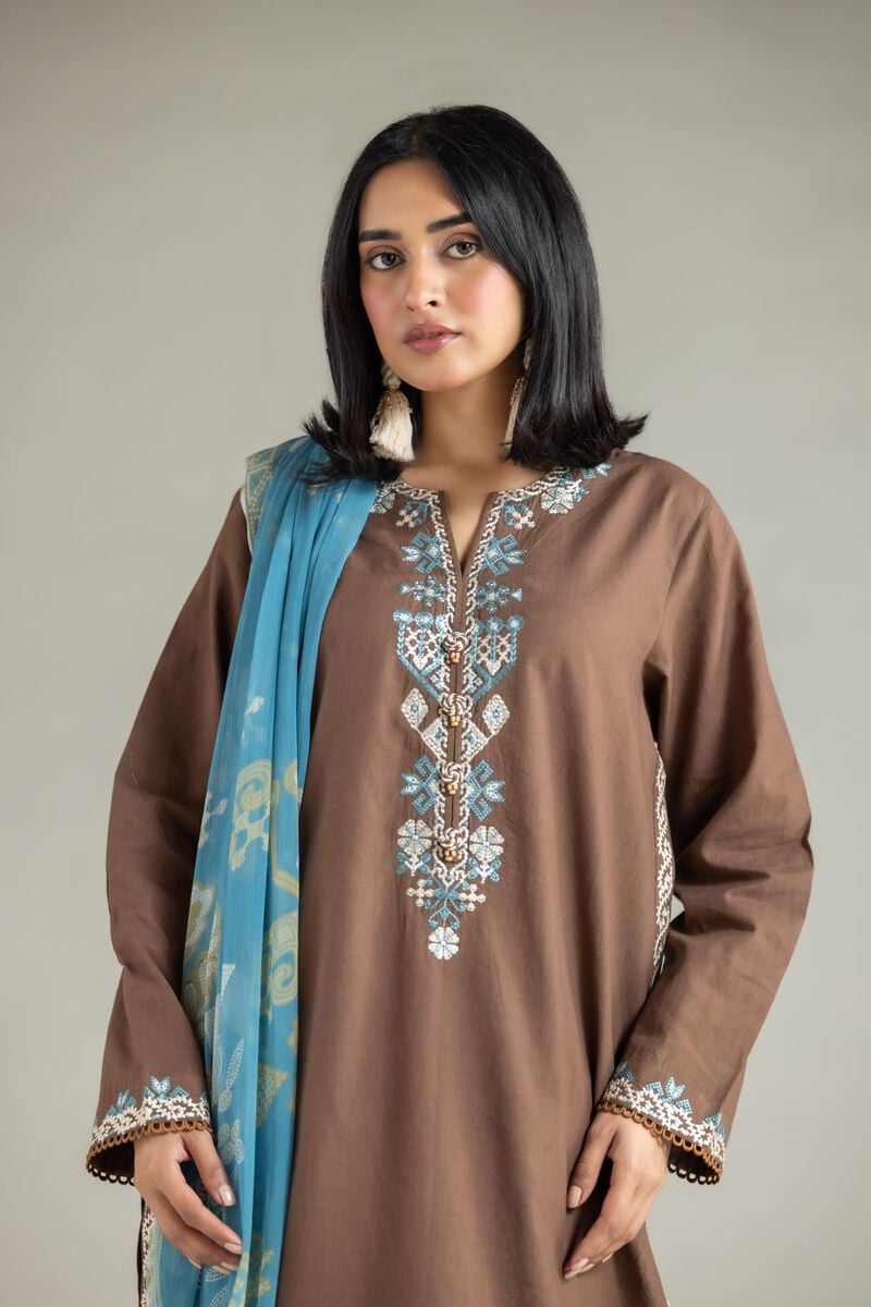 Embroidered | Cambric | Tailored 3-Piece Set | USD 70.00