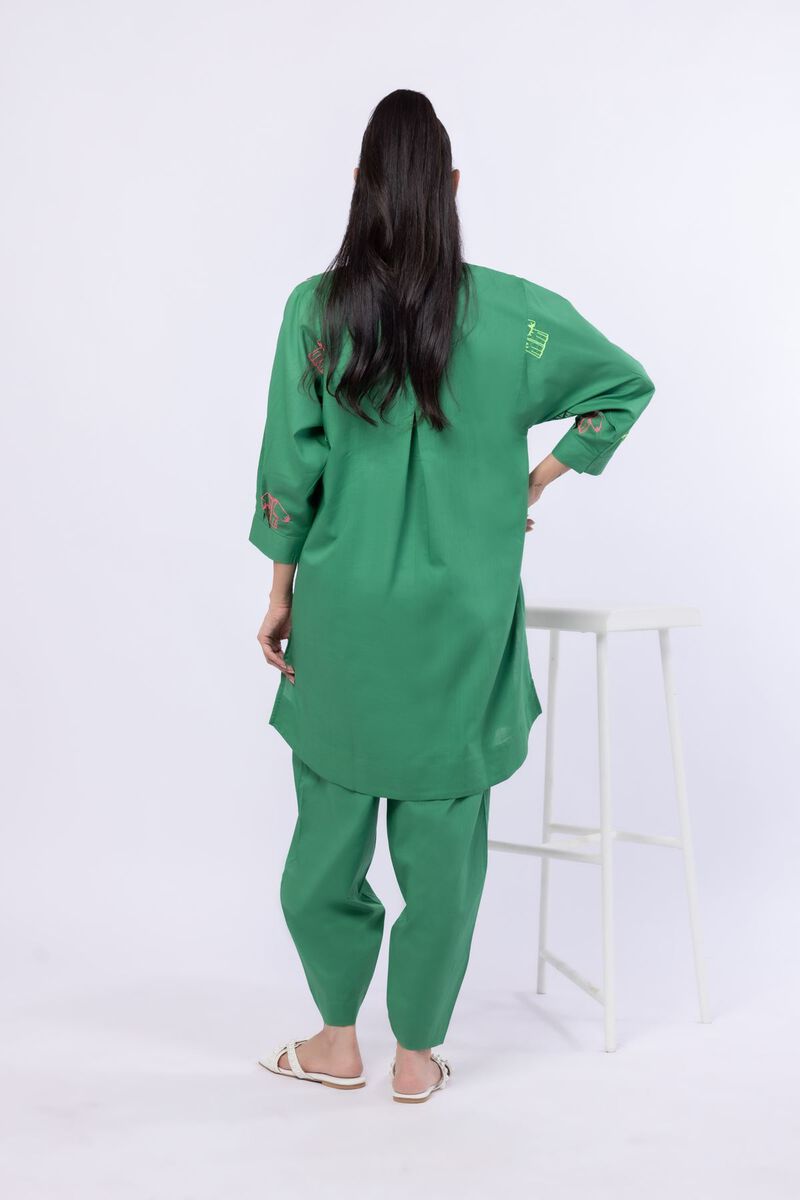 Embroidered | Crosshatch Poplin | Kurta | USD 15.00