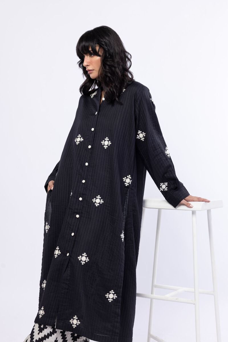 Embroidered | Double Layer Striped | Kurta | USD 20.00