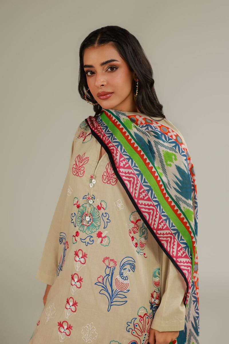 Embroidered | Cotton Net | Floral Cotton Dupatta | USD 25.00