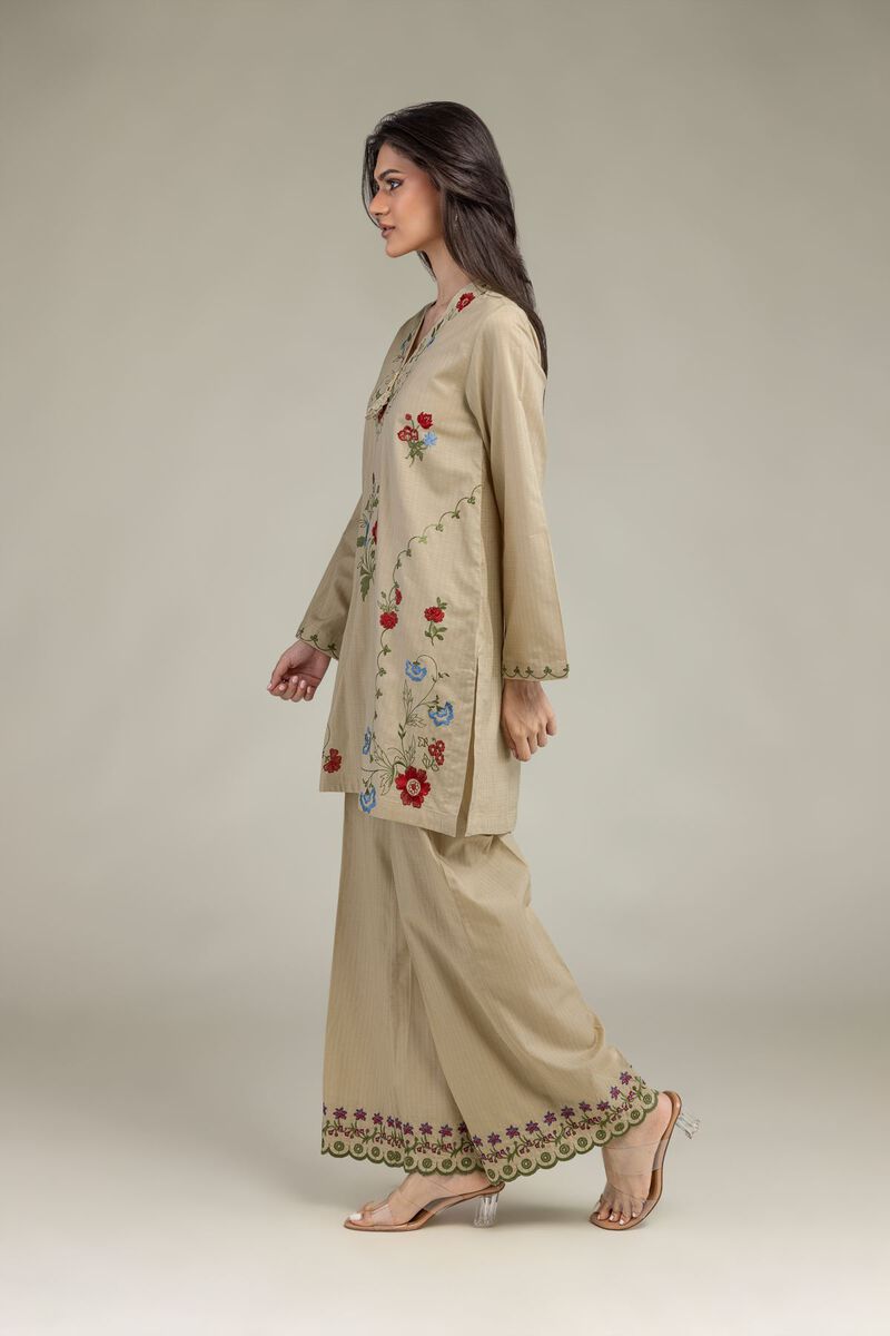 Embroidered | Cotton Dobby | Cotton V-Neck Kurta | USD 40.00