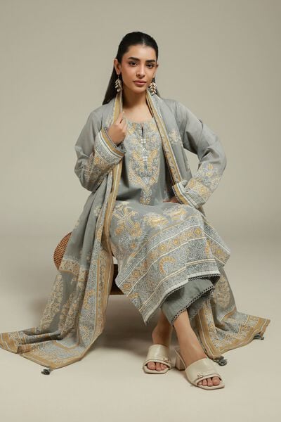 Printed | Cambric | 3-Piece Tailored Set | USD 65.00