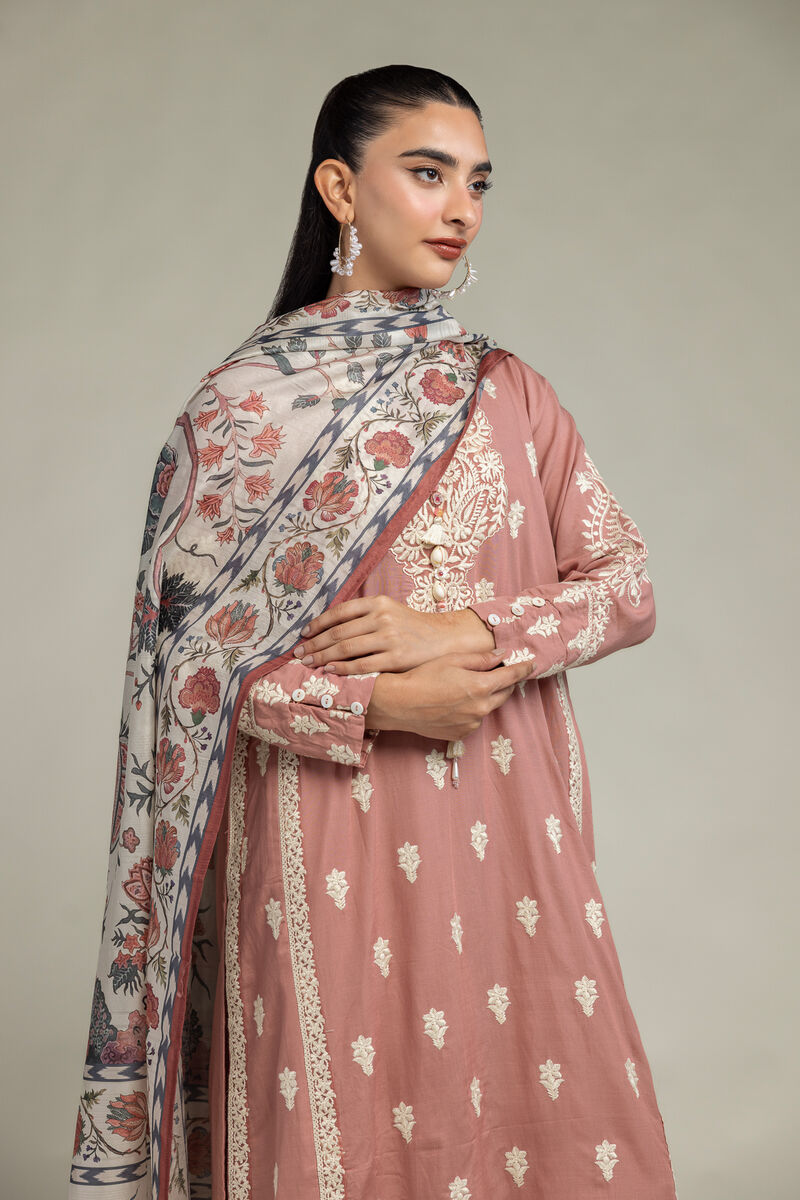 Embroidered  | Polyester Silk | Floral Silk Dupatta | USD 30.00