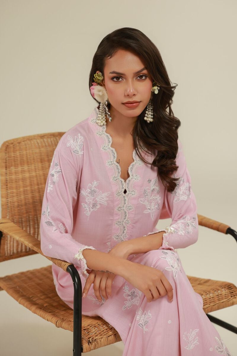 Embroidered | Raw Silk | Floral Pearl Co-ords | USD 100.00