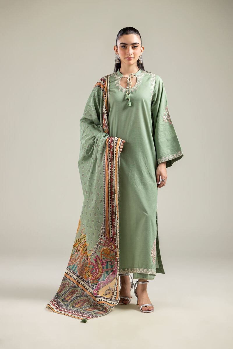 Embroidered | Mesuri | Mint Mesuri Dupatta | USD 25.00