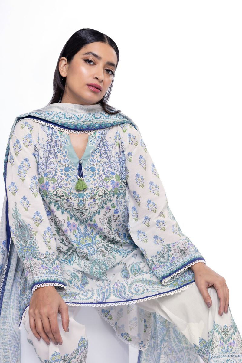 Printed | Slub Lawn | Fabrics 3 Piece | null