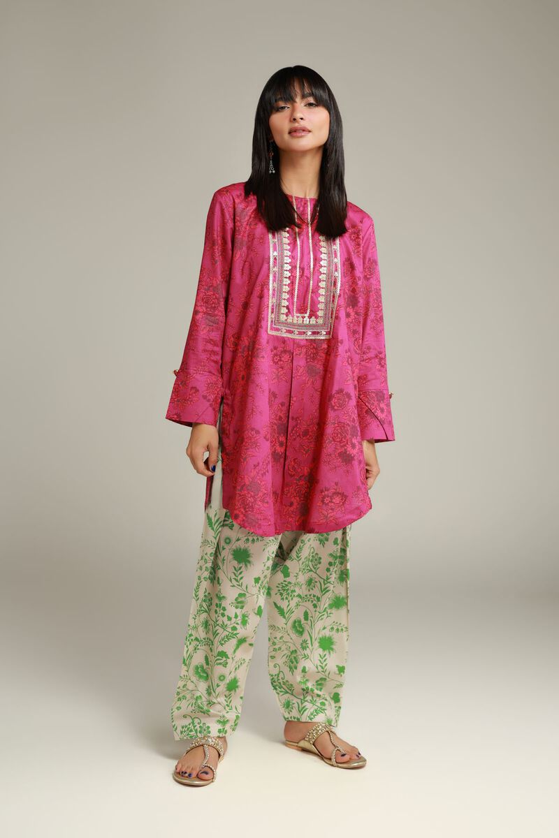 Embroidered | Cambric | Cambric Round-Neck Kurta | USD 35.00