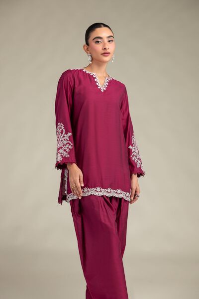 Printed | Raw Silk | Silk V-Neck Kurta | USD 55.00