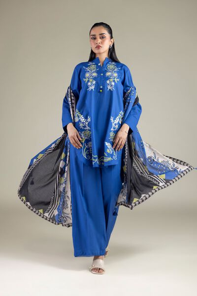 Embroidered | Lawn | Blue Lawn Dupatta | USD 25.00