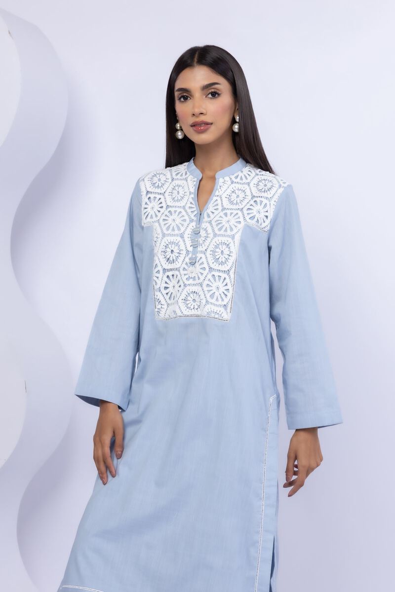 Embroidered | Crosshatch Poplin | Kurta | USD 17.50