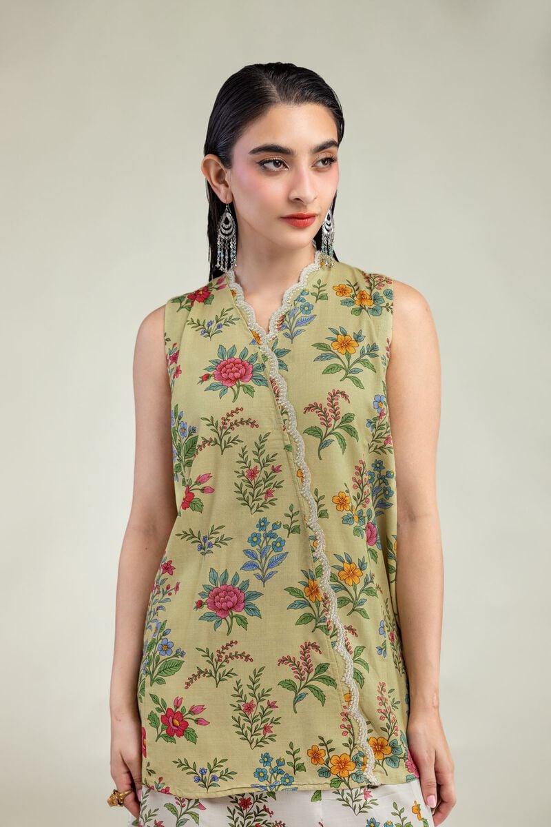 Embroidered | Raw Silk | Silk Sleeveless Kurta | USD 40.00