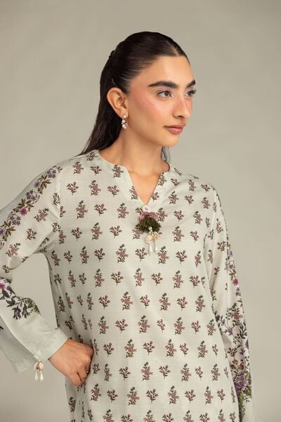 Printed | Raw Silk | Short Floral Kurta | USD 40.00