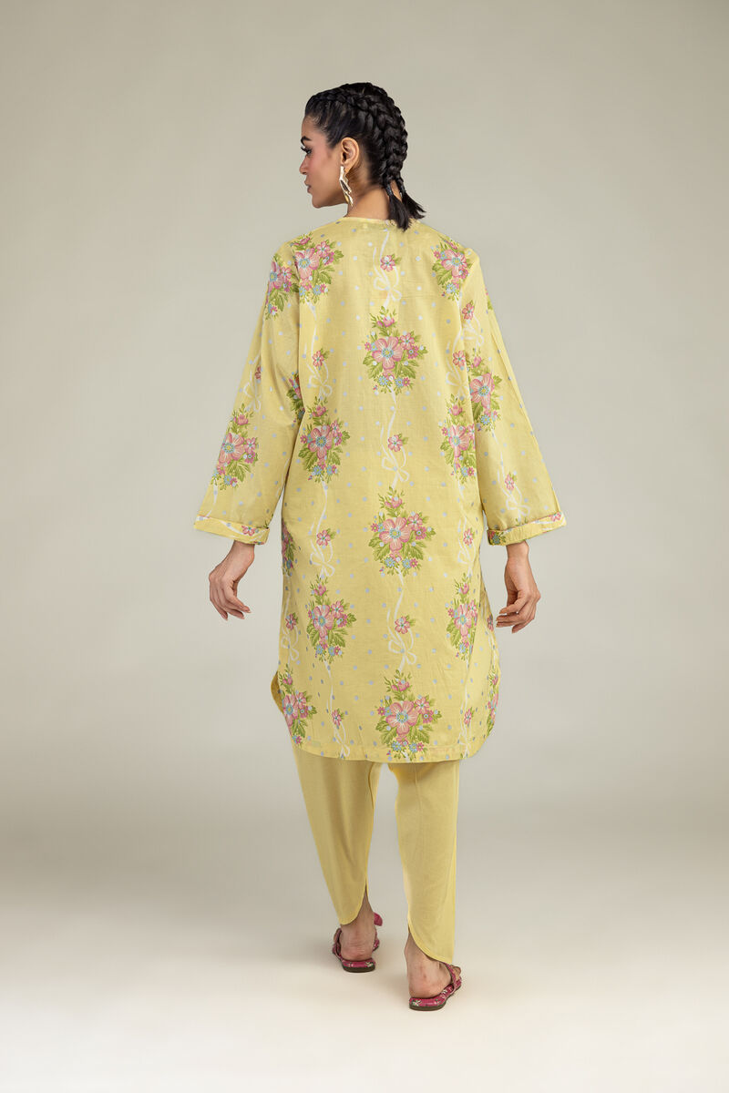Printed | Cambric | Floral Yellow Kurta | USD 35.00