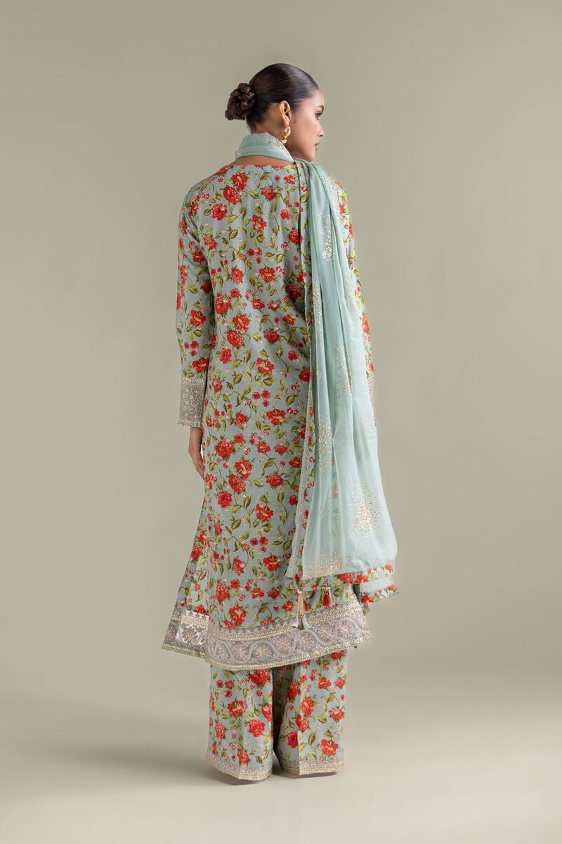 Embroidered | Chiffon | Floral Kurta 3-piece | USD 155.00