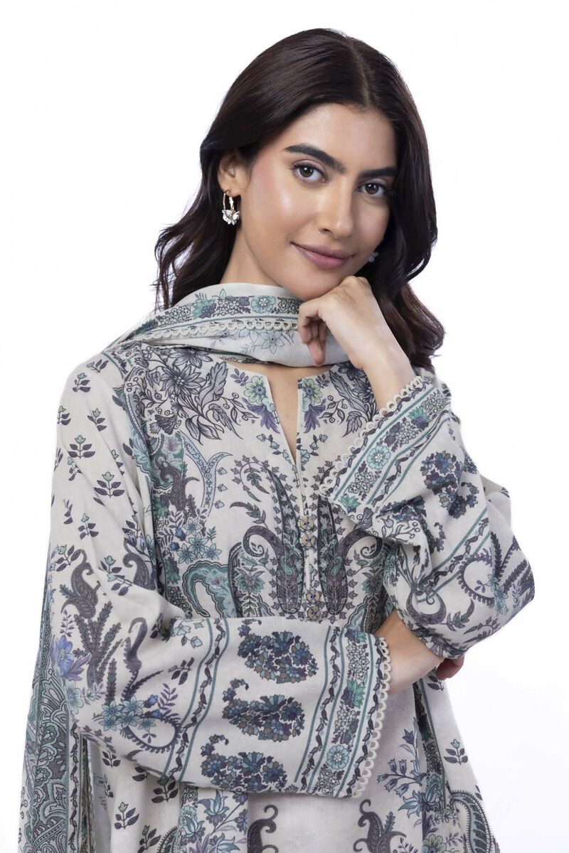Printed | Karandi | Tailored 3 Piece | USD 50.00