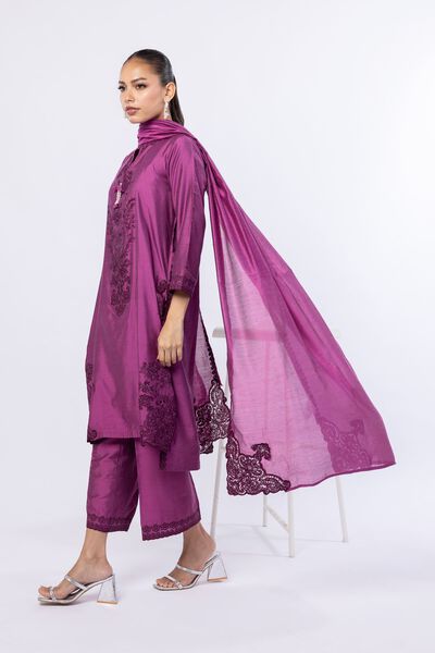 Embroidered | Raw Silk | Pants | USD 23.00