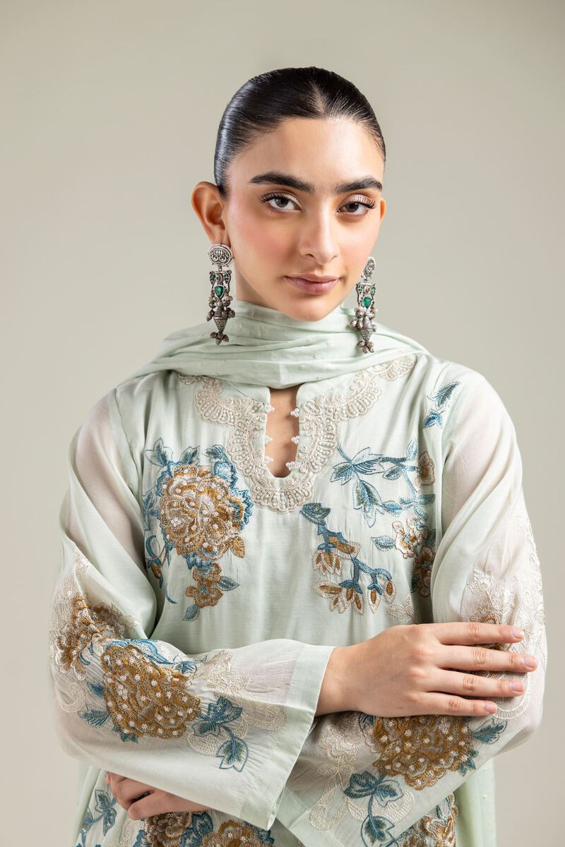 Paper Silk | Mint Solid Dupatta | USD 40.00