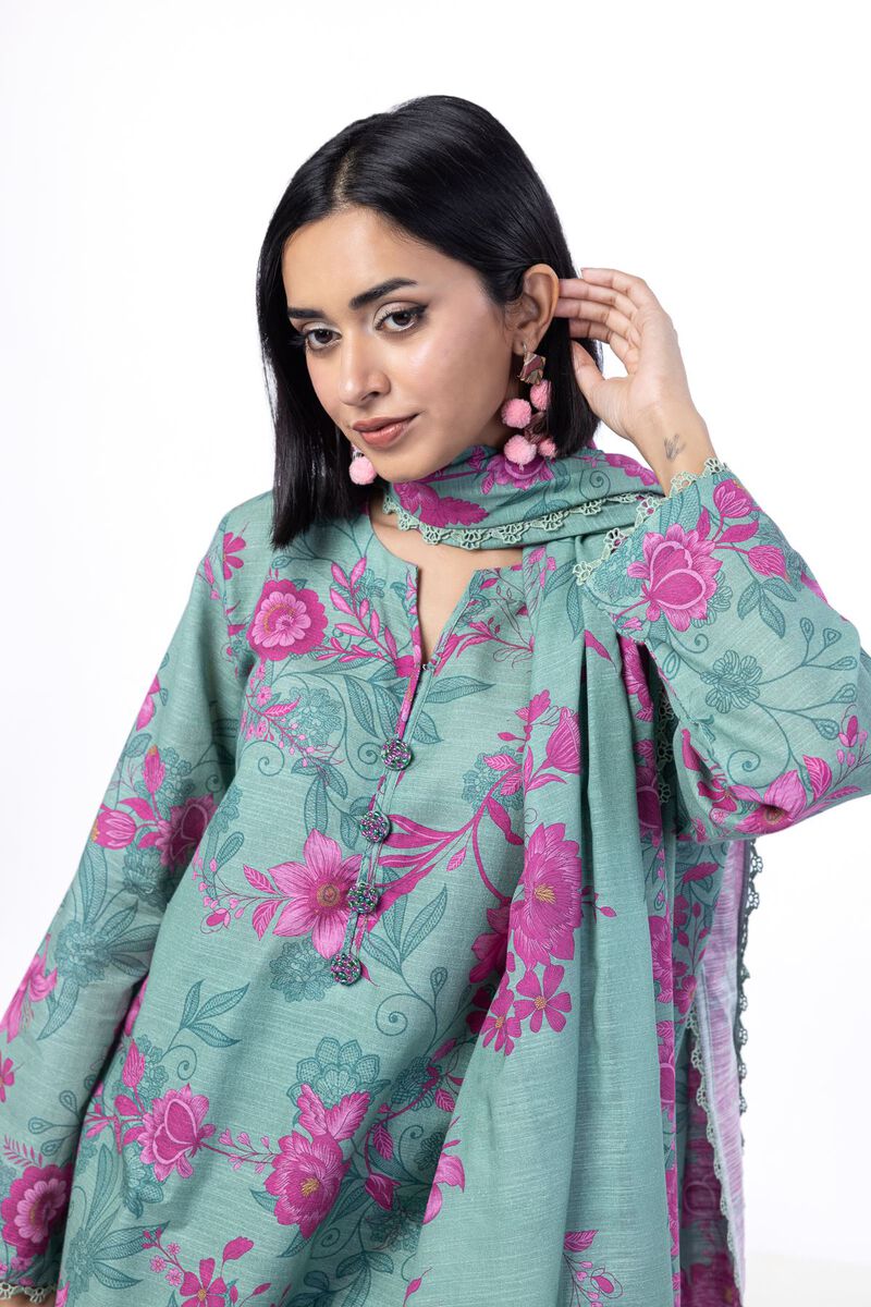 Printed | Textured Cotton | Tailored 3 Piece | USD 45.00