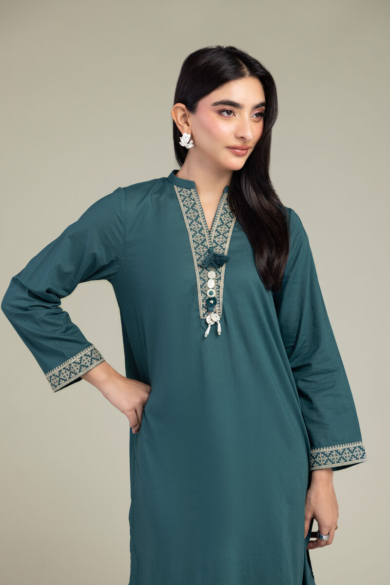 Embroidered | Cambric | V-Neck Cambric Kurta | USD 35.00