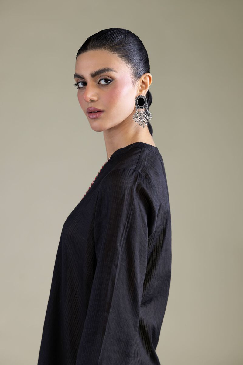 Dyed | Cotton Dobby | Short Black Kurta | USD 35.00