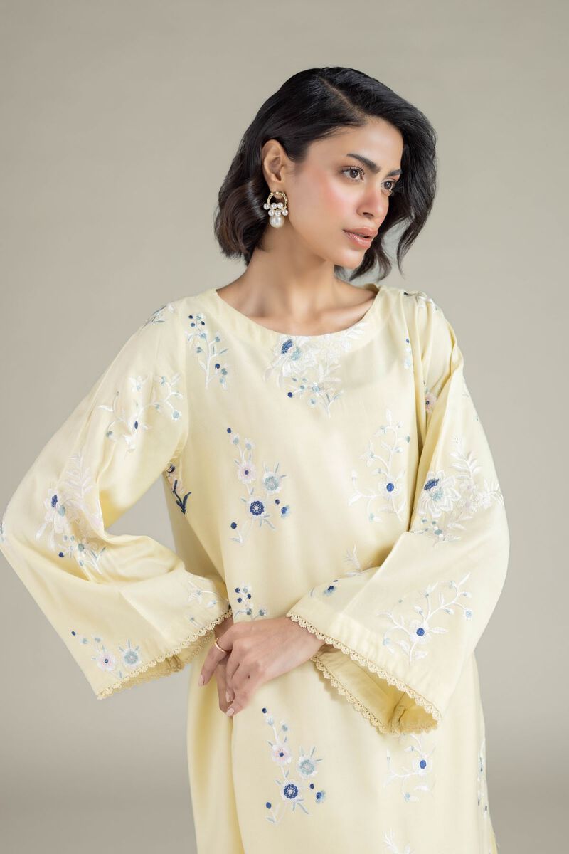 Embroidered | Heavy Blended Viscose | Floral Longline Kurta | USD 40.00